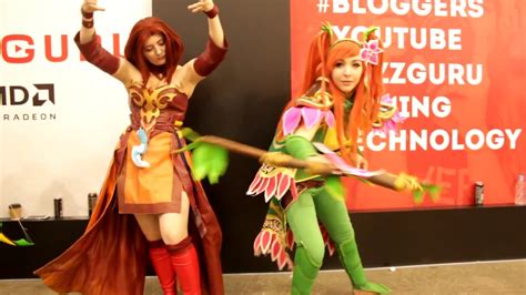 windranger and lina dota 2 cosplay at comic con 2017 youtube