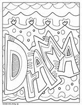 Drama Theatre Pages Cover Arts Subject Coloring Doodles Printables Classroomdoodles sketch template