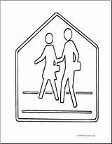 School Traffic Sign Crossing Coloring Pages Signs Abcteach Color sketch template