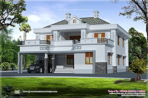 square feet luxury home exterior  details kerala home design