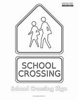 Coloring School Crossing Sign Pages Fun sketch template