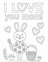 Coloring Pages Mother Printables Mothers Cute Sheet Bunny sketch template
