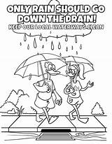 Drain Down Rain Only Educational Activities Storm Coloring Courtesy Education Pdf Water Group sketch template