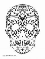 Coloring Pages Dead Pdf Sugar Skull Getcolorings sketch template