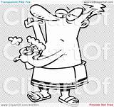 Clip Deodorant Spraying Outline Illustration Cartoon Man Rf Royalty Toonaday sketch template