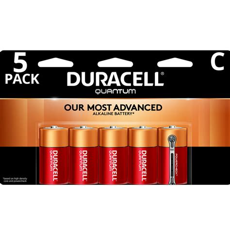Duracell 1 5v Quantum Alkaline C Batteries With Powercheck 5 Pack
