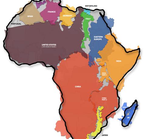 map shows  actual size  africa    mind boggling