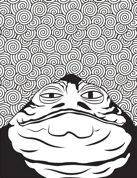 black  white drawing   frogs face  swirls   background