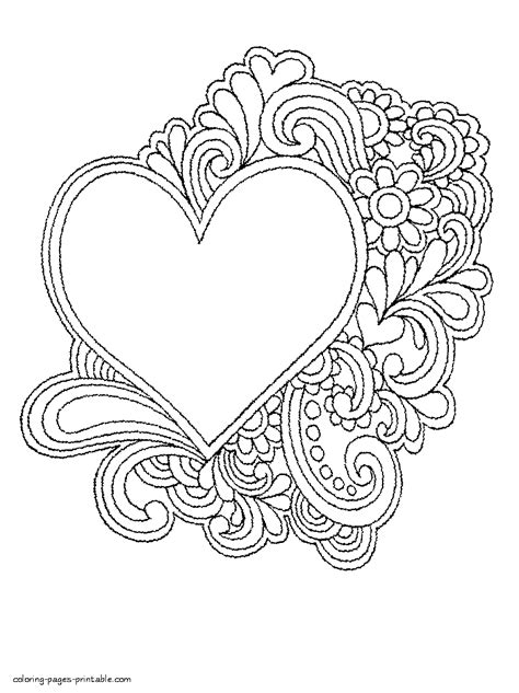printable coloring pages hearts  flowers coloring pages printablecom