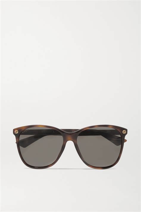 tortoiseshell round frame tortoiseshell acetate sunglasses gucci