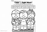 Coloring Sight Kids Color Pages Word Three Printable sketch template
