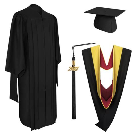 deluxe master graduation cap gown tassel hood faculty staff cap