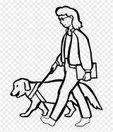 Dog Coloring Blind Walking Pages Woman People Helping Disability Disabilities Clipart Drawing Kids Colouring Cliparts Color Disable Clip Activity Other sketch template