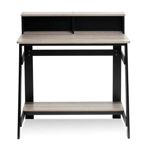 furinno simplistic blackfrench oak grey computer desk   frame