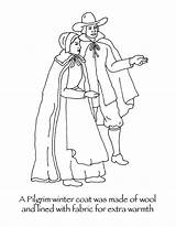 Coloring Pilgrim Winter Clothing Pages Pilgrims Thanksgiving Coat Color Squanto Library Fakepath Pdf Clipart sketch template