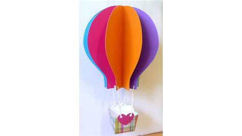 papercraft hot air balloon tutorial   pattern  li