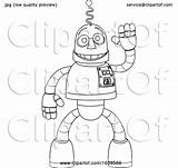 Robot Friendly Coloring Character Cartoon Kids Atstockillustration 2021 sketch template