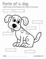 Dog Parts Color Label Coloring Worksheets Activities Sheets Writing Cleverlearner Children Sheet School sketch template