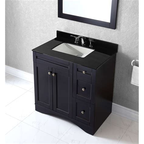 elise  single bathroom vanity  espresso  black galaxy granite