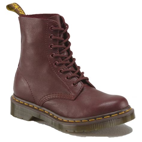 dr martens pascal cherry red virginia  eye boots  official stockist marshall shoes