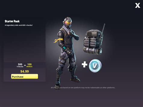 fortnite introduces starter pack   bucks  outfit toucharcade