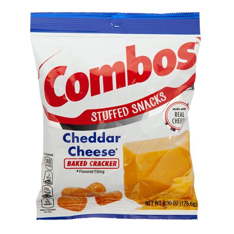 combos cheddar cheese baked cracker  oz peg bag nassau candy