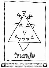 Coloring Triangle Preschool Pages Triangles Color Worksheets Trace Educational Toddler Kindergarten Coloringtop sketch template