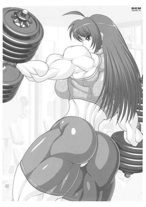 rule 34 ahoge ass biceps breasts extreme muscles highres