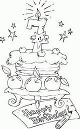 Coloring Verjaardag Kleurplaat Kleurplaten Cake Bday Torty Urodzinowe Taart sketch template