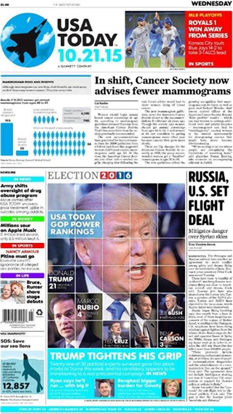 usa today front page honors    future day ny daily news