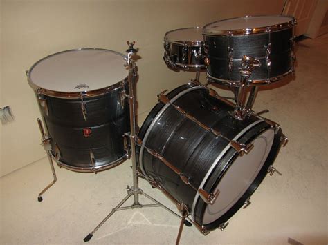 vintage  premier  piece drum set grey shimmer finish beautiful