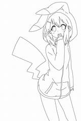 Anime Pikachu Lineart Hoodie Pngkey Coloring Alme Nyan sketch template
