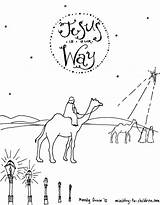 Coloring Jesus Wise Men Printable Children Seeking Sheet Christmas Clipart Pages Advanced Advent  Library Jpeg Colouring Customize Document Users sketch template
