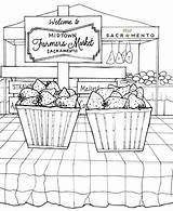 Market Farmers Coloring Midtown Pages Sacramento sketch template