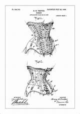 Korsett Corset Patentzeichnung 21x29 Bgastore Bga 50x70 Korsetti Juliste Piirustus sketch template