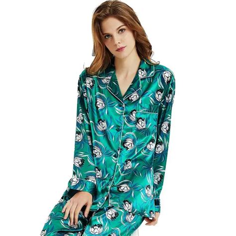 womens silk satin pajamas set pajama pyjamas set sleepwear loungewear xs    xl xl xl