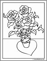 Rose Coloring Pages Bush Pot Kids Pdf Potted Colorwithfuzzy Printables sketch template