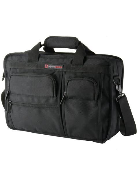 alpine swiss conrad messenger bag   laptop briefcase  tablet sleeve black  size
