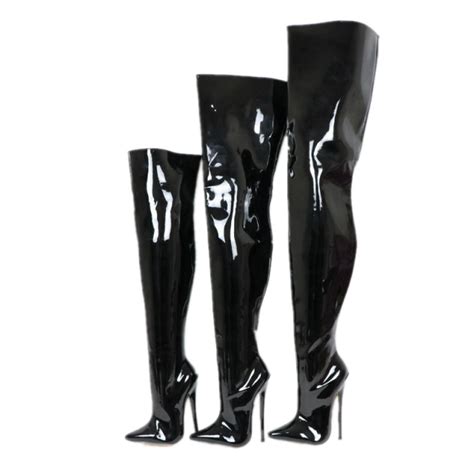 sexy fetish boots long crossdresser boot thigh high unisex custom leg