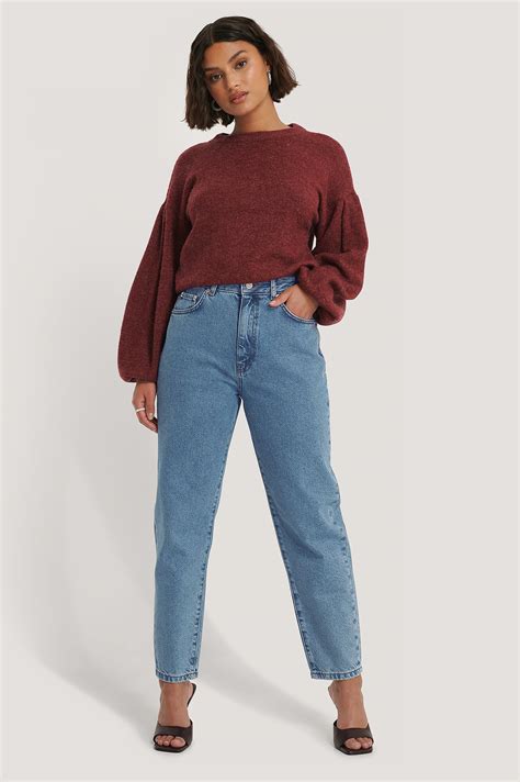 loose fit mom jeans blue na kd