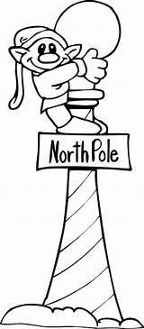 Coloring Pole North Elf Christmas Drawing Pages Sign Light Printables Reindeer Santa Shelf Hubpages Xmas Elves Post Color Printable Colouring sketch template