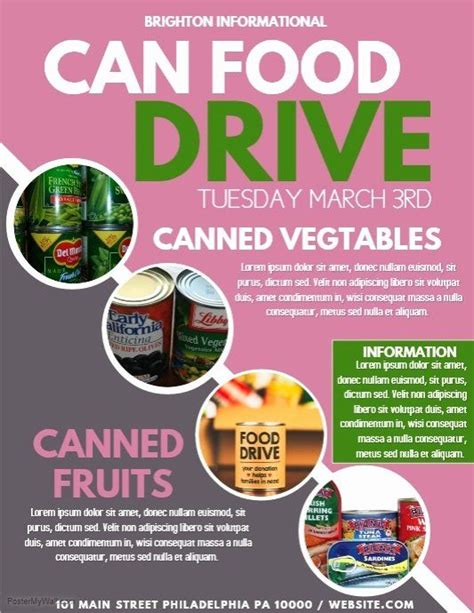 canned food drive flyer template beautiful food drive template food