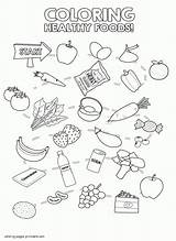Healthy Coloring Food Pages Printable Unhealthy Foods Drawing Print Kids Preschoolers Getdrawings Boys Girls sketch template