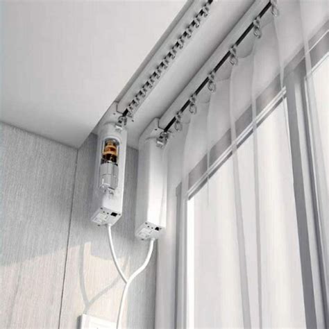 fetcoi electric curtain tracks  remote control drapery system pc abs home motorized