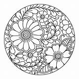 Coloring Round Floral Pattern Outline Vector Book Premium Pages Freepik Choose Board sketch template