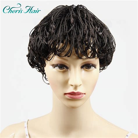 Synthetic Short Wigs Braided Box Braids Hair Wigs For Women Hair Style