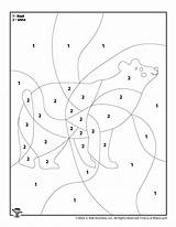 Bear Number Color Polar Coloring Pages Winter sketch template