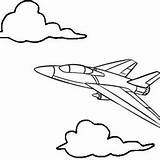 Coloring Airplane Pages Jet Flying Kids sketch template