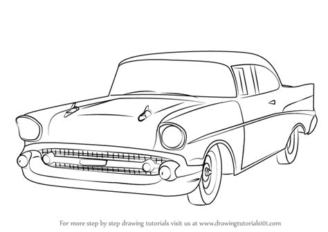 learn   draw   chevy bel air cars step  step drawing