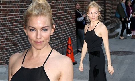 Sienna Miller Wears A Little Black Dress With Chunky 90s Heels And